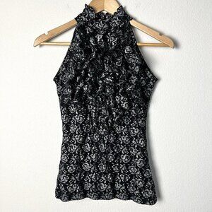 Vintage Y2K XOXO Ruffle‎ Lace Top Whimsigoth Dark Feminine Size Small